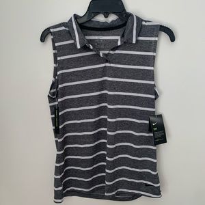 STRIPED NIKE WOMENS COLLARED GOLF TANK TOP